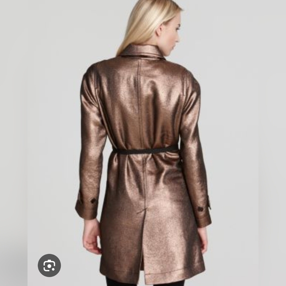 Marc by Marc Jacobs Metallic Bronze Brown Trench Coat - Picture 2 of 13
